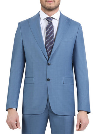 Di'nucci SUITS Di'nucci Light Blue Stepweave Peak Lapel Wool Suit