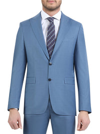 Thumbnail for Di'nucci SUITS Di'nucci Light Blue Stepweave Peak Lapel Wool Suit