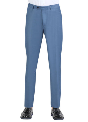 Di'nucci SUITS Di'nucci Light Blue Stepweave Peak Lapel Wool Suit
