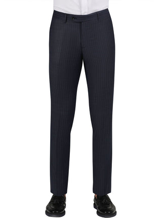 Di'nucci SUITS Di'nucci Navy With Blue Stripe Peak Lapel Wool Suit