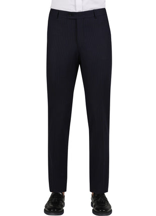 Di'nucci SUITS Di'nucci Navy With Burgundy Stripe Peak Lapel Wool Suit