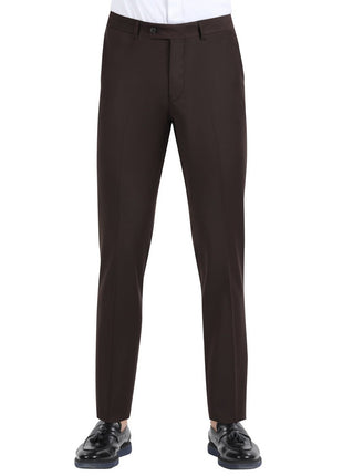 Di'nucci SUITS Di'nucci Solid Chocolate Brown Peak Lapel Wool Suit