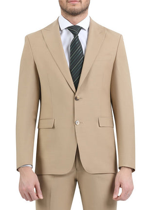 Di'nucci SUITS Di'nucci Solid Tan Peak Lapel Wool Suit