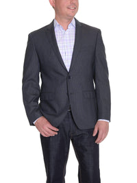 Thumbnail for DKNY BLAZERS DKNY Mens Trim Fit Blue and Gray Houndstooth Two Button Wool Blazer Sportcoat