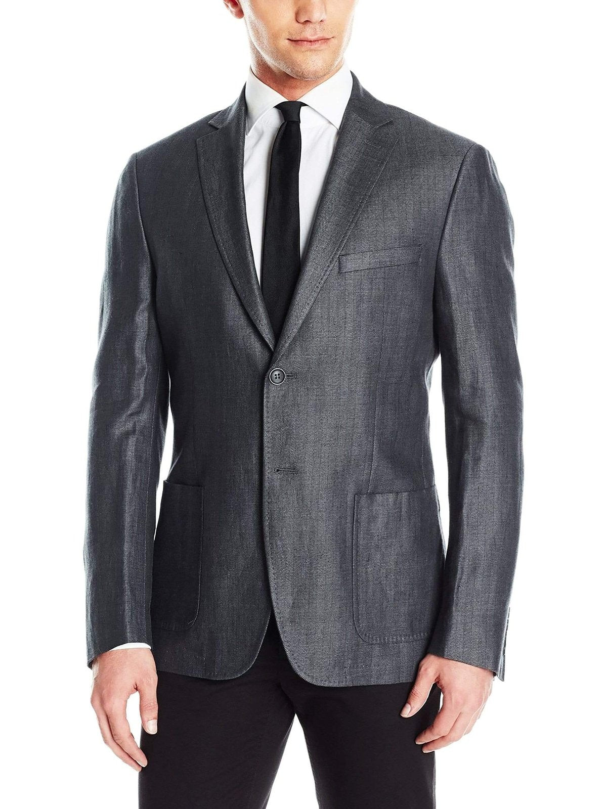 DKNY BLAZERS XL Men's DKNY Classic Fit Gray Half Lined Lightweight Linen Summer Blazer Sportcoat