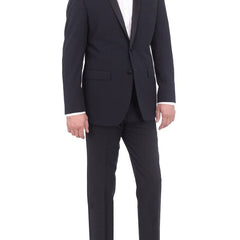 Eleganza Platinum Sale Suits Eleganza Platinum Slim Fit Navy Blue Tonal Striped Two Button Tuxedo Suit