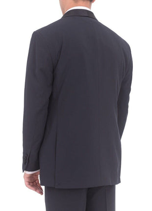 Eleganza Platinum Sale Suits Eleganza Platinum Slim Fit Navy Blue Tonal Striped Two Button Tuxedo Suit