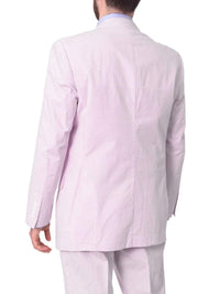 Thumbnail for back view of pink and white striped seersucker suit jacket