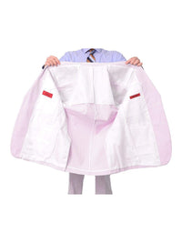 Thumbnail for lining of pink and white striped seersucker suit jacket