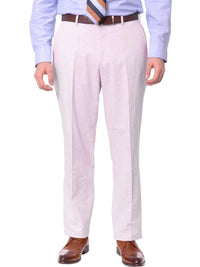 Thumbnail for pink and white striped cotton seersucker suit pants