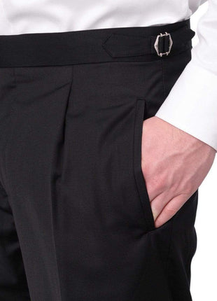 Extrema TUXEDOS Extrema Mens Black Dots Cotton Blend Slim Fit 3 Piece Tuxedo With Peak Lapels