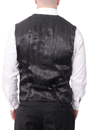 Extrema TUXEDOS Extrema Mens Black Dots Cotton Blend Slim Fit 3 Piece Tuxedo With Peak Lapels
