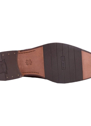 Florsheim 15 / 15D-M Florsheim Salerno Wingtip Solid Brown With Medallion Derby Leather Dress Shoe