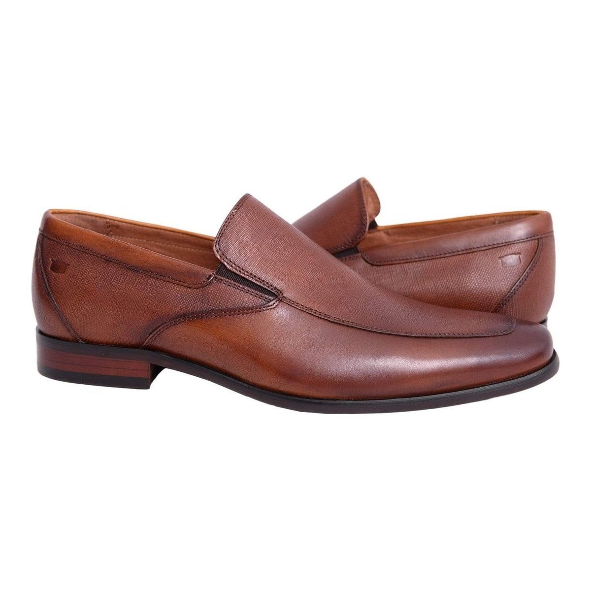 Florsheim SHOES 8.5 Florsheim Postino Cognac Brown Slip On Leather Dress Shoes