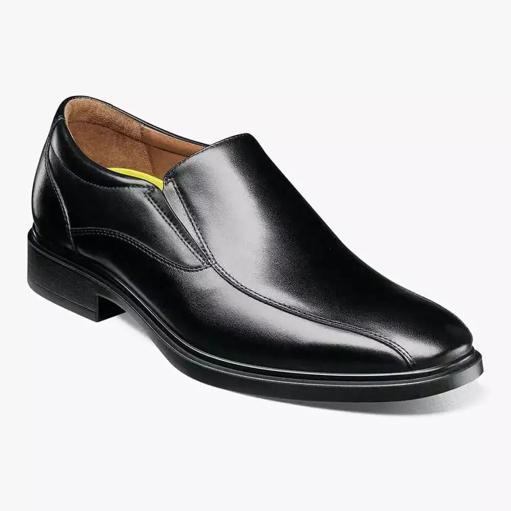 Florsheim SHOES Florsheim Mens Forecast Solid Black Slip-on Leather Dress Shoes
