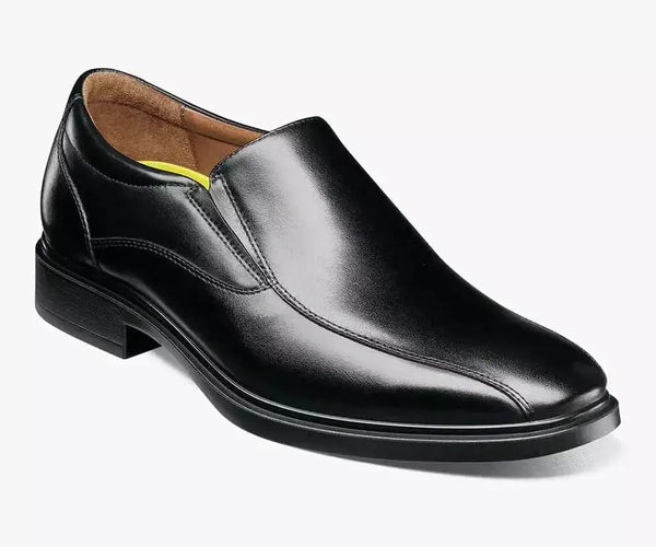 dress shoes mens slip on Florsheim Mens Forecast Solid Black Slip-on Leather Dress Shoes