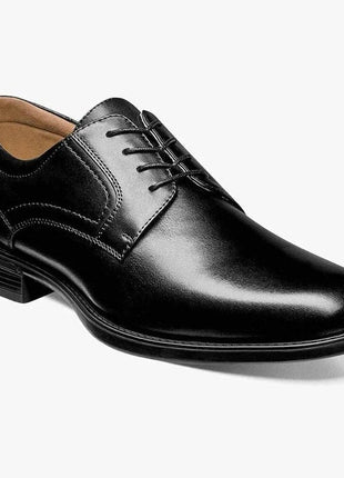 Florsheim SHOES Florsheim Mens Midtown Solid Black Oxford Leather Dress Shoes