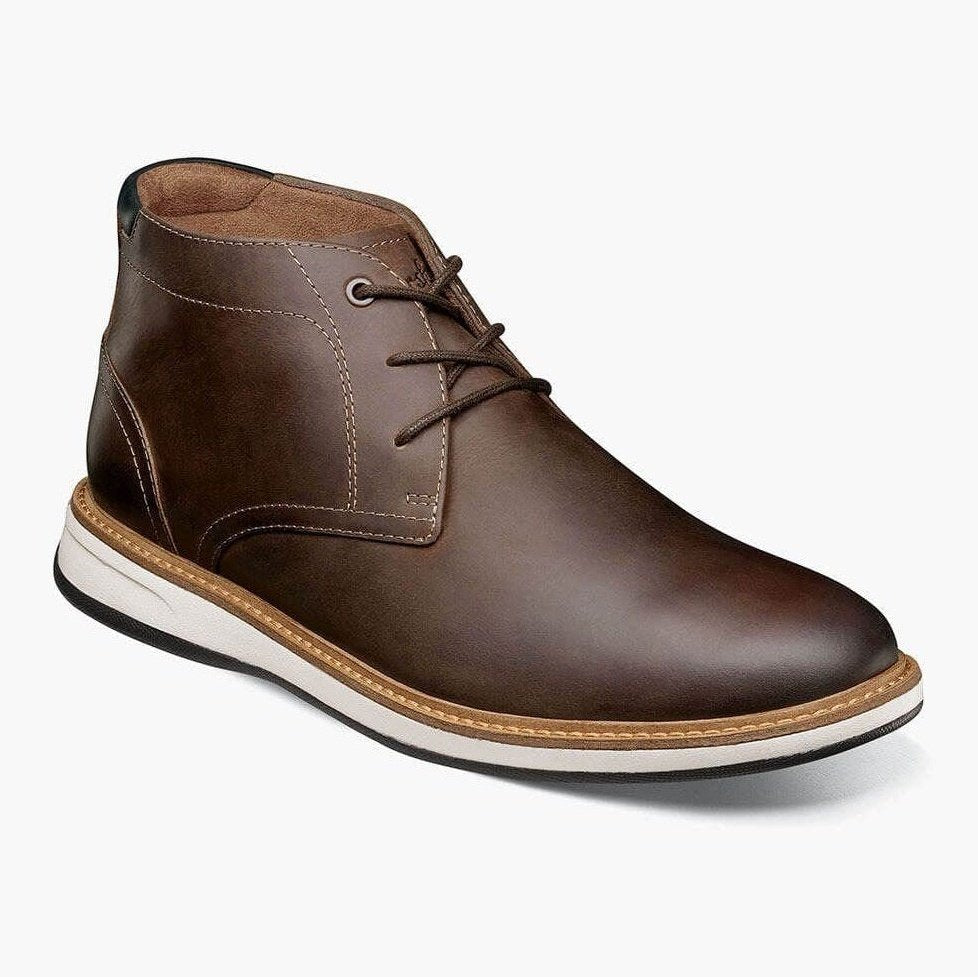 Florsheim SHOES Florsheim Mens Scarsdale Solid Brown Lace-up Chukka Boot