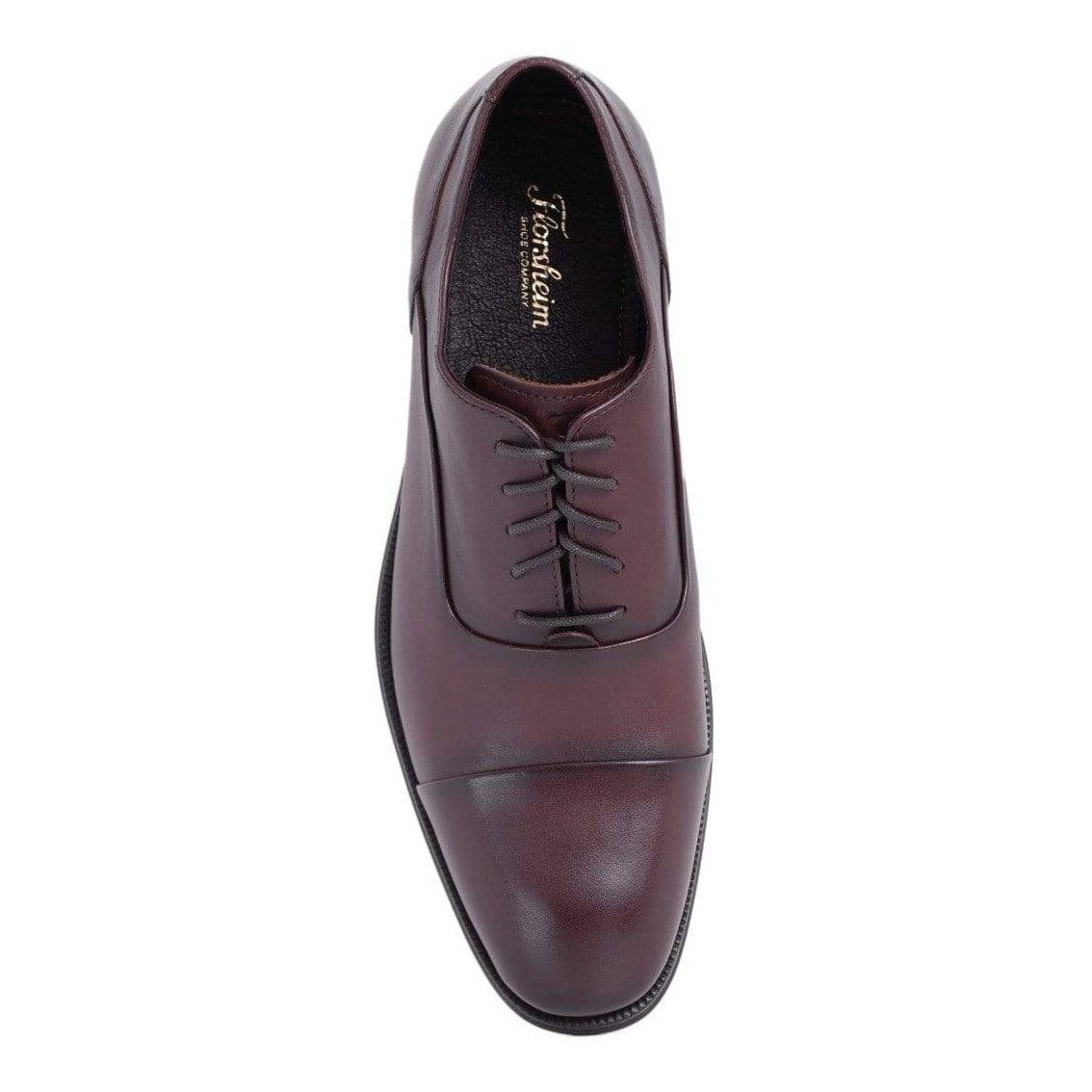 Florsheim SHOES Florsheim Solid Dark Brown Cap Toe Oxford Leather Dress Shoes