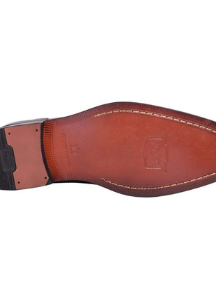Florsheim SHOES Florsheim Solid Dark Brown Cap Toe Oxford Leather Dress Shoes