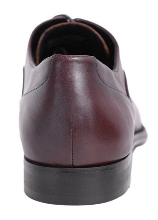Florsheim SHOES Florsheim Solid Dark Brown Cap Toe Oxford Leather Dress Shoes
