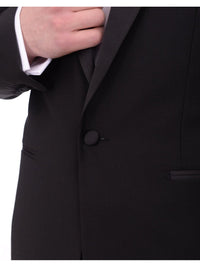 Thumbnail for Gino Vitale TUXEDOS Gino Vitale Slim Fit Solid Black One Button Tuxedo Suit With Satin Shawl Lapels
