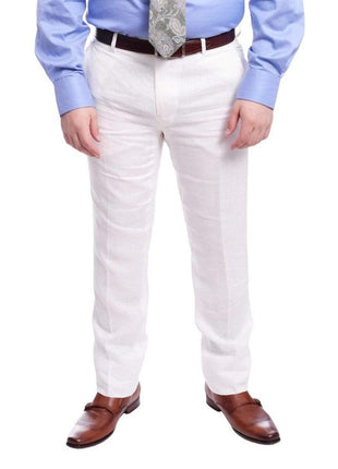 Gino Vitale TWO PIECE SUITS Gino Vitale Slim Fit Solid White Two Button Linen Suit