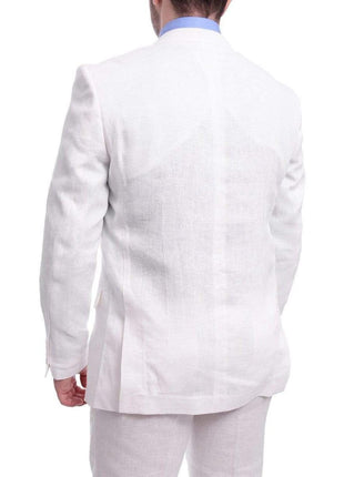 Gino Vitale TWO PIECE SUITS Gino Vitale Slim Fit Solid White Two Button Linen Suit