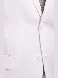 Thumbnail for Gino Vitale TWO PIECE SUITS Gino Vitale Slim Fit Solid White Two Button Linen Suit