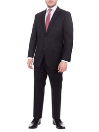 Thumbnail for Giorgio Cosani TWO PIECE SUITS Giorgio Cosani Regular Fit Solid Black Two Button Wool Suit