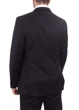 Giorgio Cosani TWO PIECE SUITS Giorgio Cosani Regular Fit Solid Black Two Button Wool Suit
