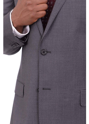 Giorgio Cosani TWO PIECE SUITS Giorgio Cosani Regular Fit Solid Charcoal Gray Two Button Wool Cashmere Suit