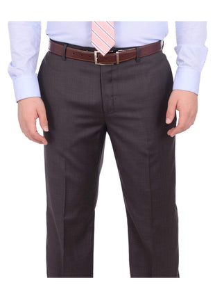 Giorgio Cosani TWO PIECE SUITS Giorgio Cosani Regular Fit Solid Dark Olive Brown Wool Cashmere Blend Suit