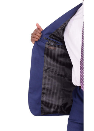 Giorgio Cosani TWO PIECE SUITS Giorgio Cosani Regular Fit Solid Royal Blue Two Button Wool Cashmere Blend Suit