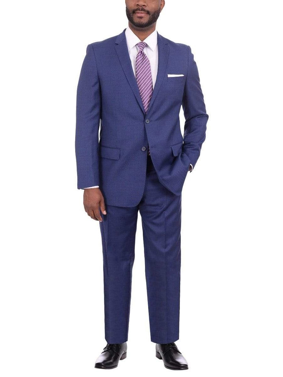 Giorgio Cosani TWO PIECE SUITS Giorgio Cosani Regular Fit Solid Royal Blue Two Button Wool Cashmere Blend Suit
