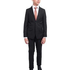 Giorgio De Paulino Bestselling Items 8 Boys Husky Fit Solid Black 2-piece Formal Suit Set