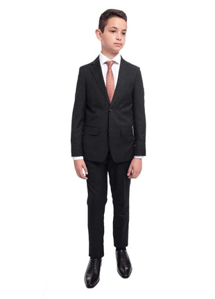 Giorgio De Paulino Bestselling Items 8 Boys Husky Fit Solid Black 2-piece Formal Suit Set
