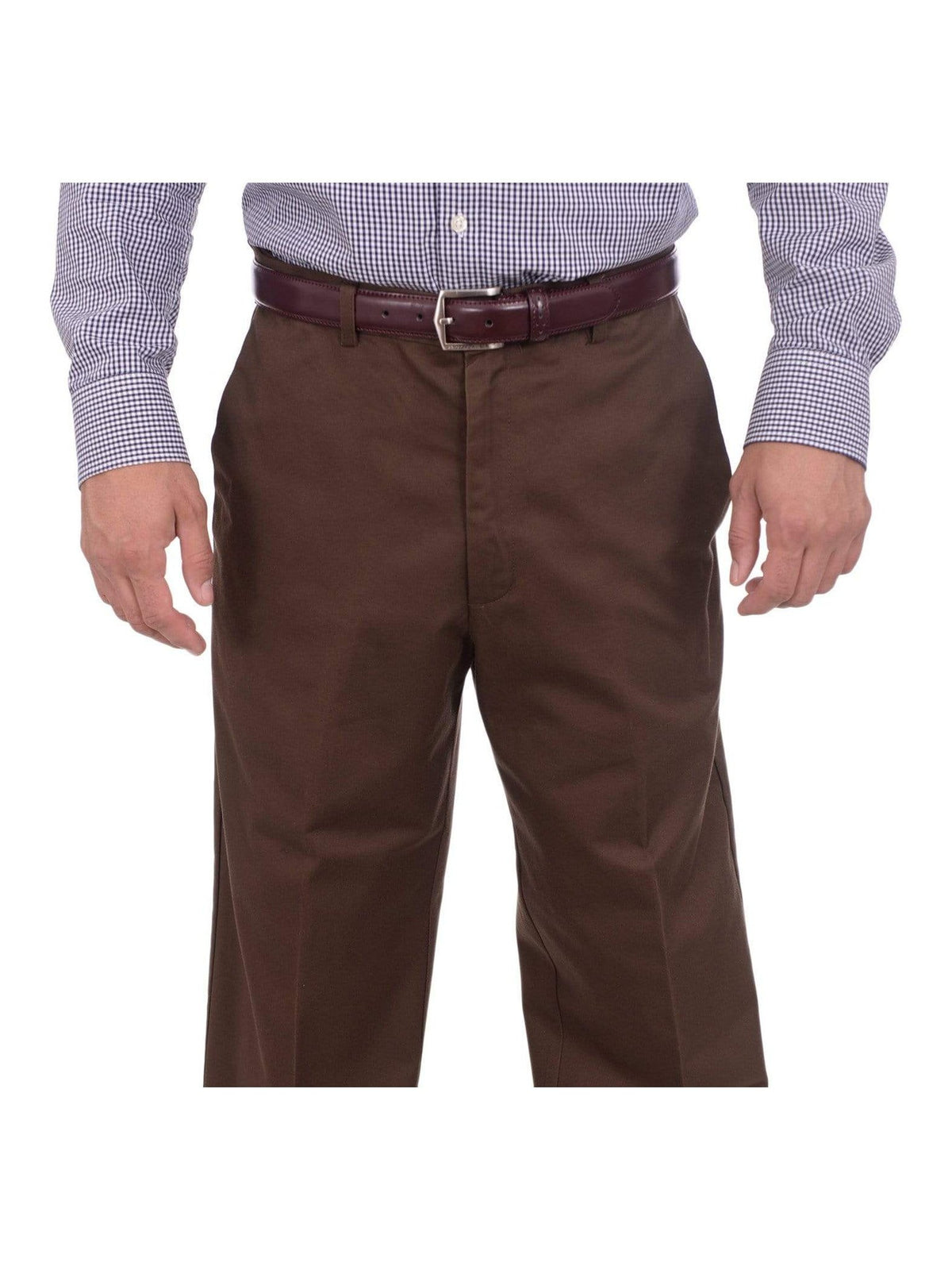 Haggar Sale Pants 33X30 Haggar Mens Classic Fit Solid Brown Flat Front Non Iron Cotton Khaki Pants