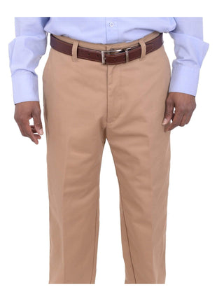 Haggar Sale Pants Haggar Regular Fit Solid Beige Khaki Chinos Flat Front Washable Cotton Pants