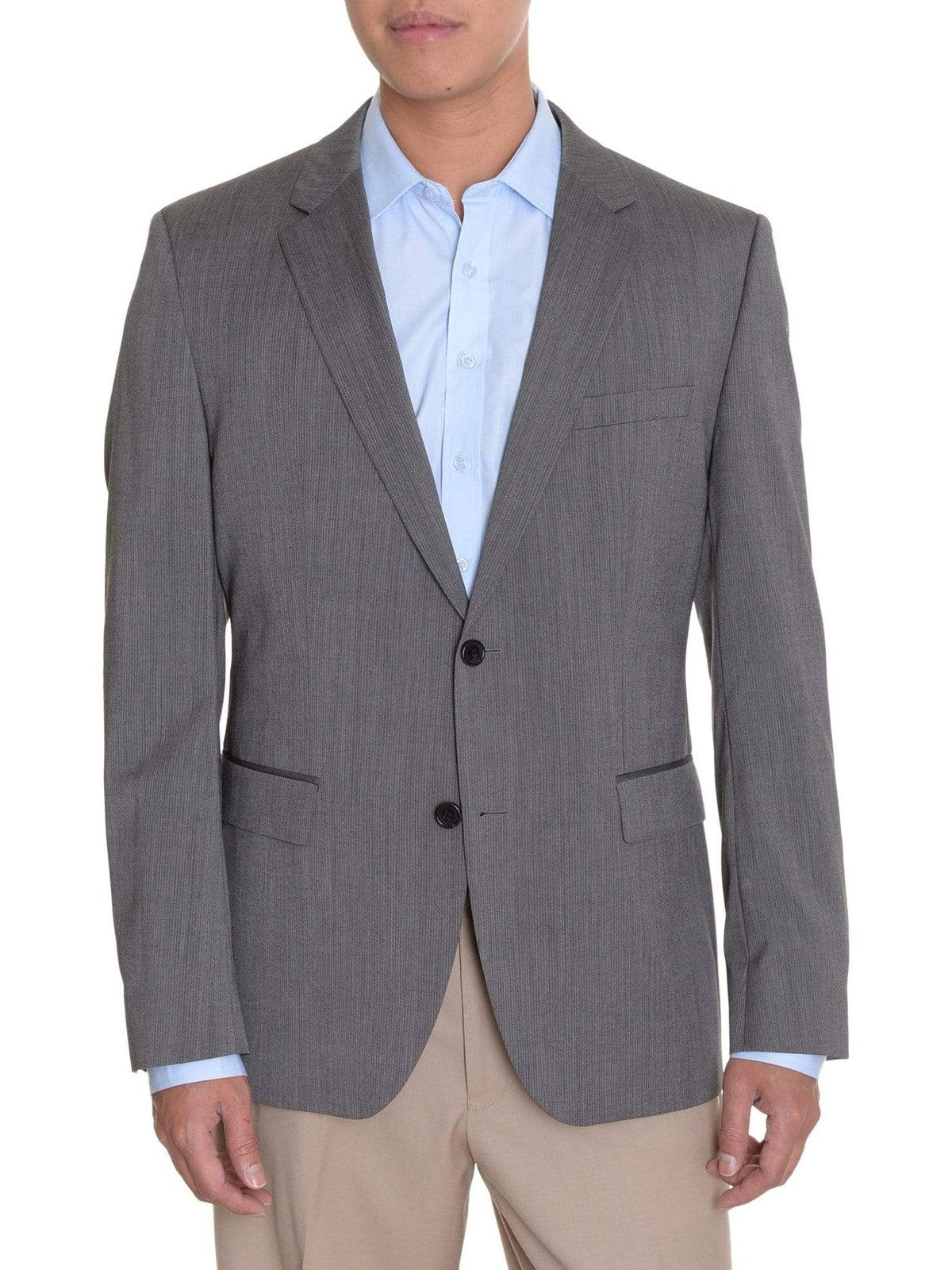 HUGO BOSS BLAZERS 36R Hugo Boss The Grand_1 Gray Pinstriped Two Button Wool Blazer Sportcoat