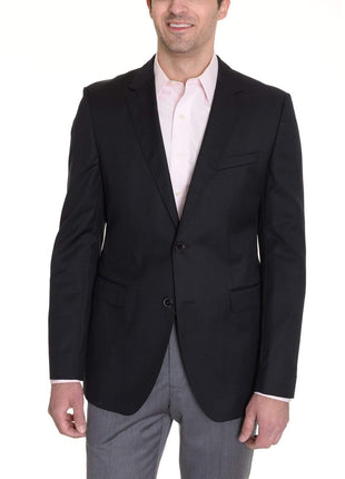 HUGO BOSS BLAZERS 42L Hugo Boss The James3 Slim Fit Solid Black Two Button Wool Blazer