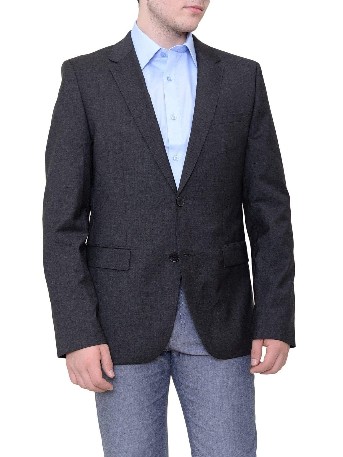 Shop HUGO BOSS Gray 100% Wool Blazer The Suit Depot