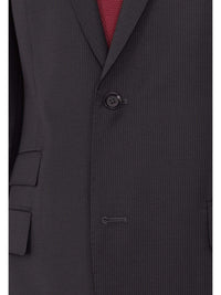Thumbnail for HUGO BOSS TWO PIECE SUITS Hugo Boss Edison/power Classic Fit Black Pinstriped Super 100 Wool Suit