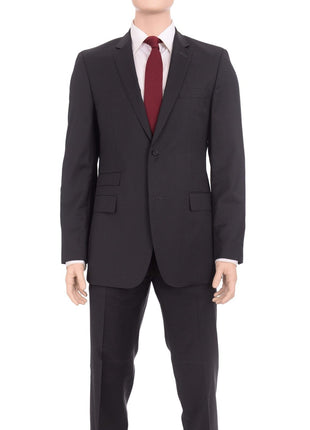 HUGO BOSS TWO PIECE SUITS Hugo Boss Edison/power Classic Fit Black Pinstriped Super 100 Wool Suit