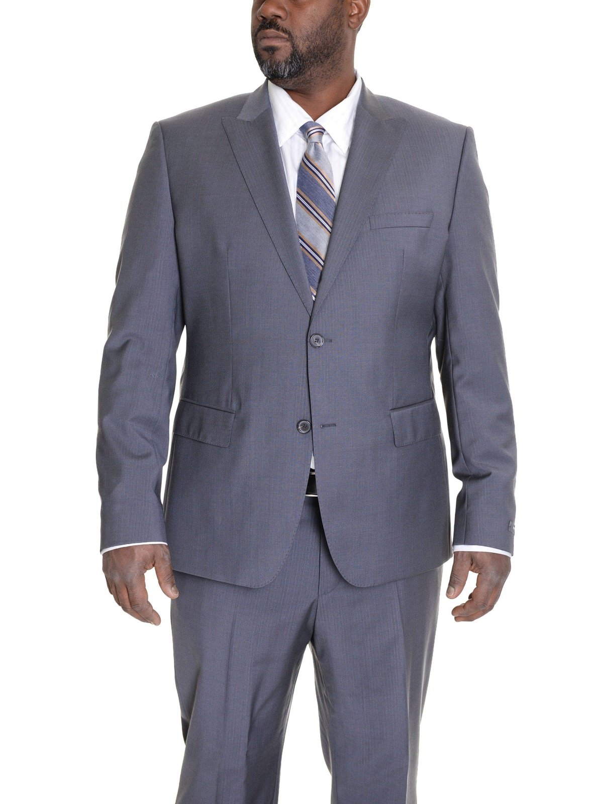 HUGO BOSS TWO PIECE SUITS Hugo Boss The Fordham/central Heather Gray Wool Suit With Peak Lapels