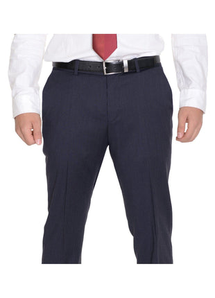 HUGO BOSS TWO PIECE SUITS Hugo Boss The Grand/central Classic Fit Navy Pinstriped Two Button Wool Suit