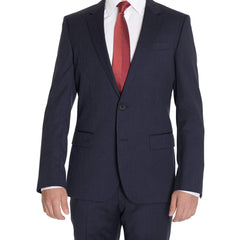 HUGO BOSS TWO PIECE SUITS Hugo Boss The Grand/central Classic Fit Navy Pinstriped Two Button Wool Suit