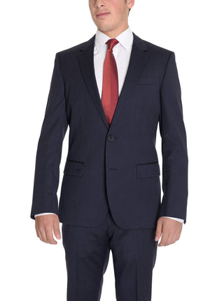 HUGO BOSS TWO PIECE SUITS Hugo Boss The Grand/central Classic Fit Navy Pinstriped Two Button Wool Suit