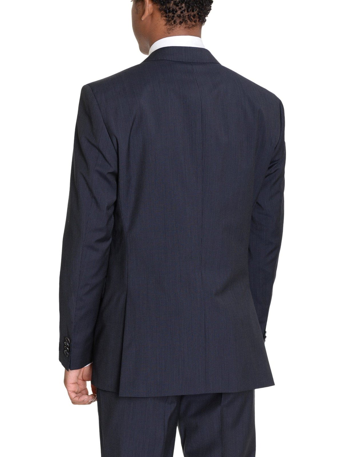 HUGO BOSS TWO PIECE SUITS Hugo Boss The Kings/Central Navy Blue Super 100 Wool Suit With Ticket Pocket