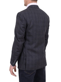 Thumbnail for I Uomo BLAZERS I Uomo Classic Fit Gray Plaid Two Button Wool Blazer Sportcoat